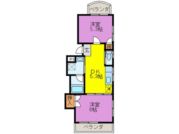 サンヒルズマンションの物件間取画像